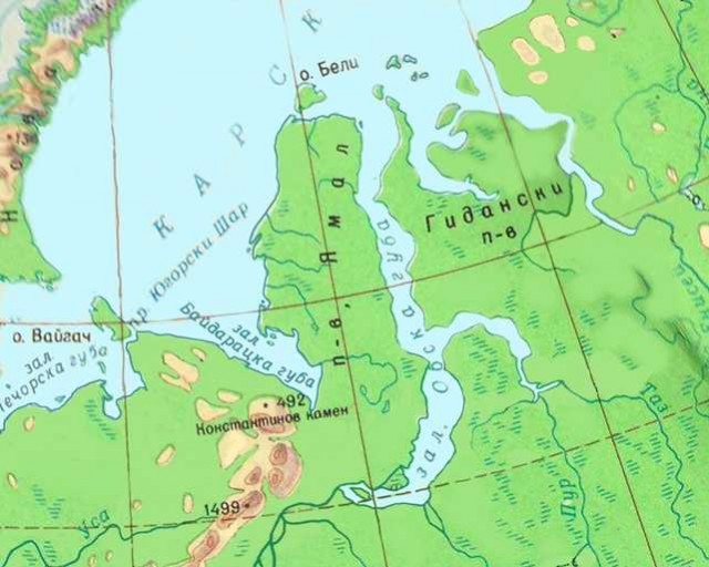 Залив байдарацкая губа на карте